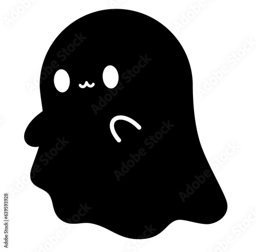 Cute kawaii ghost halloween cartoon silhouette