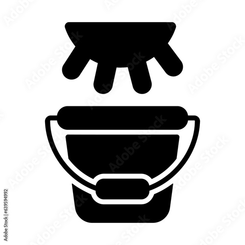 Cow udder and buckets. Fresh milk vector icon