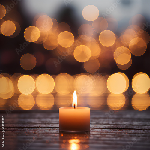 Candle light  isolated on bokeh background.