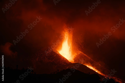 Eruption of Volcano Tajogaite  Cumbre Vieja  La Palma