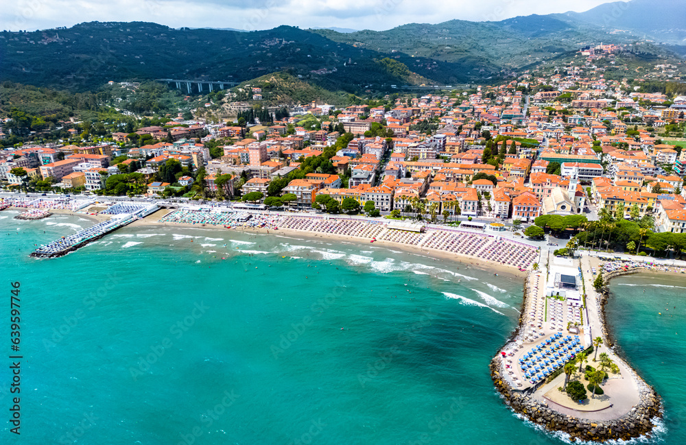 The village of Diano Marina, Liguria, Italy
