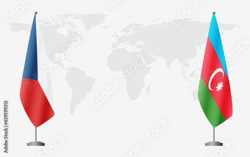 Czech Republic and Azerbaijan flags for official meeting