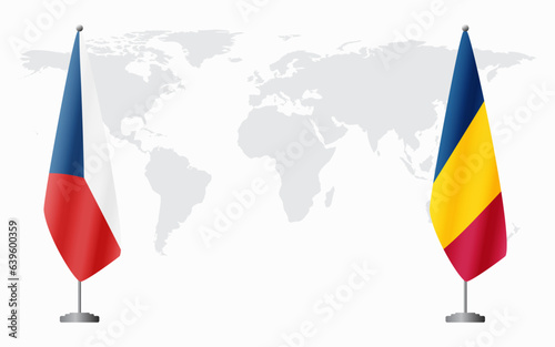 Czech Republic and Chad flags for official meeting