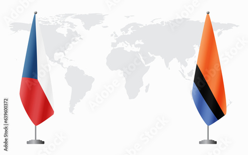 Czech Republic and Chagos Islands flags for official meeting photo