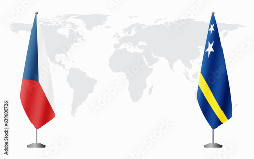 Czech Republic and Curacao flags for official meeting