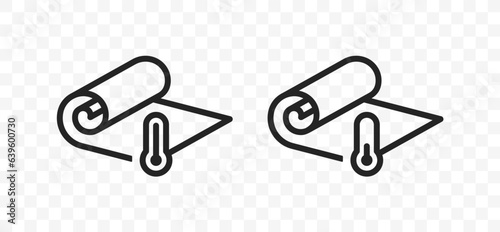 Roll fabric linear vector icon. Fabric property: thermal protection of fabrics and their ability to retain heat graphic design