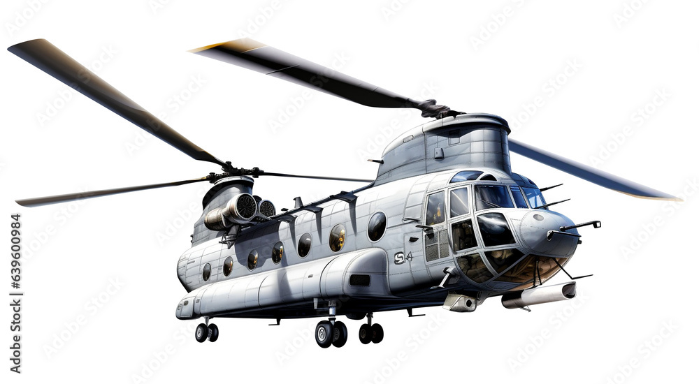 Chinook helicopter png twin engine helicopter png isolated helicopter png Double rotor military airlift transparent background - obrazy, fototapety, plakaty 