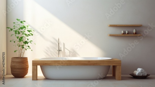 interior of a modern bathroom. Generative AI