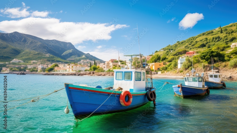 boats on the lake. Generative AI boats on the lake. Generative AI