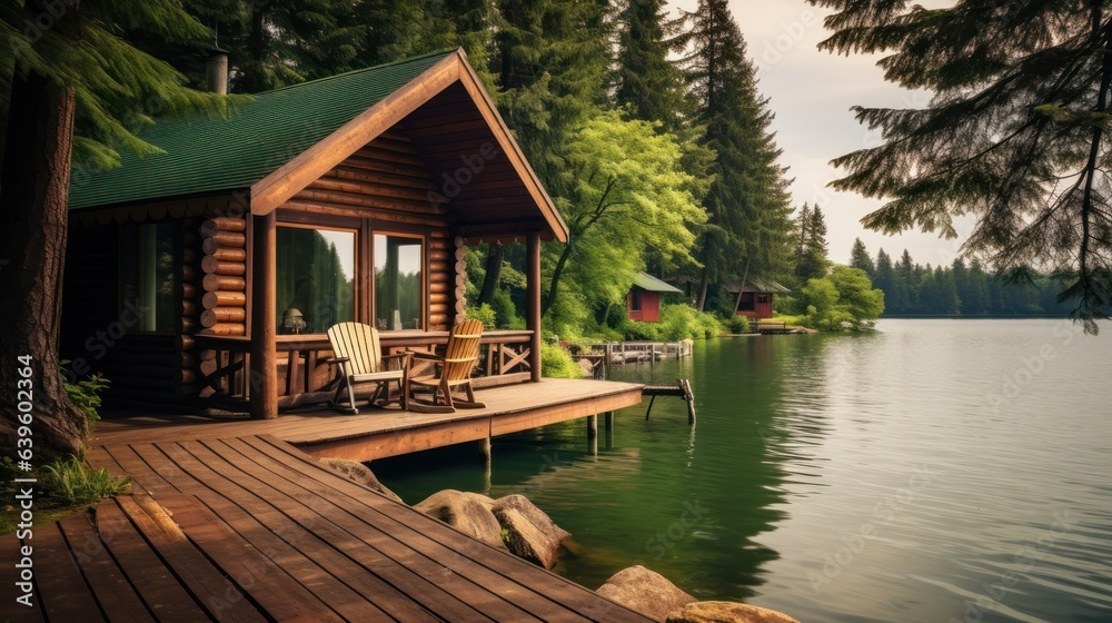 house on the water. Generative AI house on the water. Generative AI