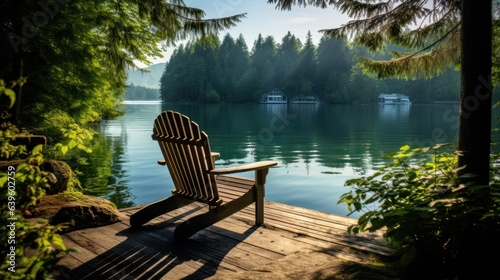 bench by the lake. Generative AI © ArtSpree