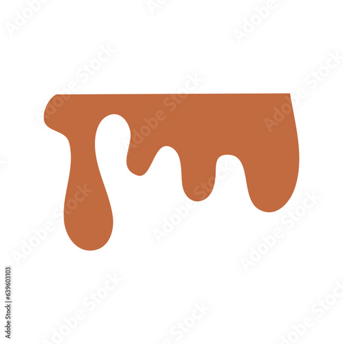 Dripping Melted Chocolates. Vector Illustration of Liquid Chocolate Cream or Syrup with Place for Text