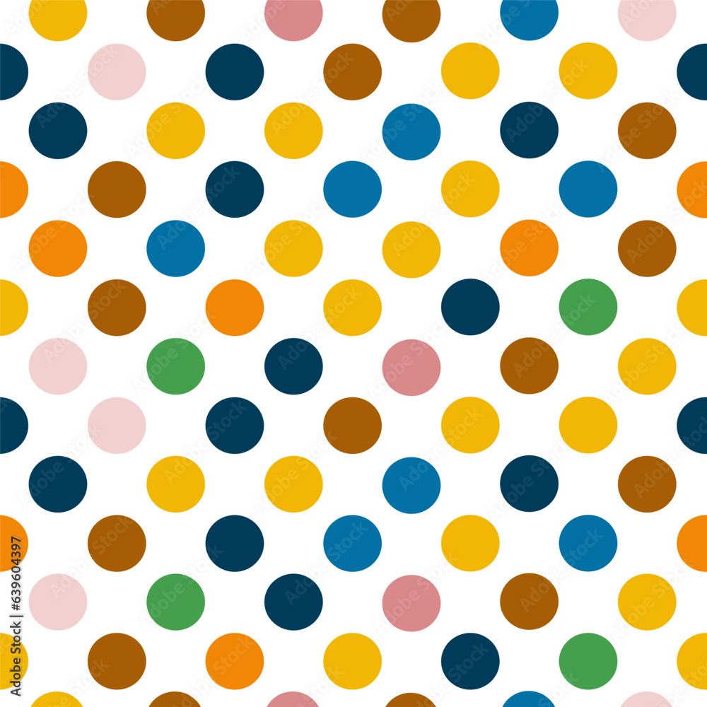 Colorful Polka Dot seamless pattern