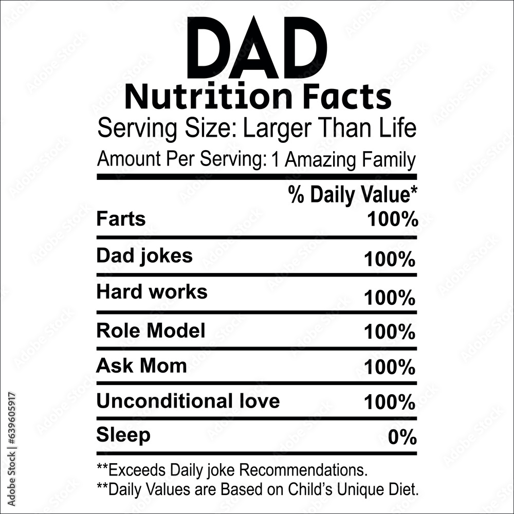 Dad Nutrition Facts Dad Nutrition Facts