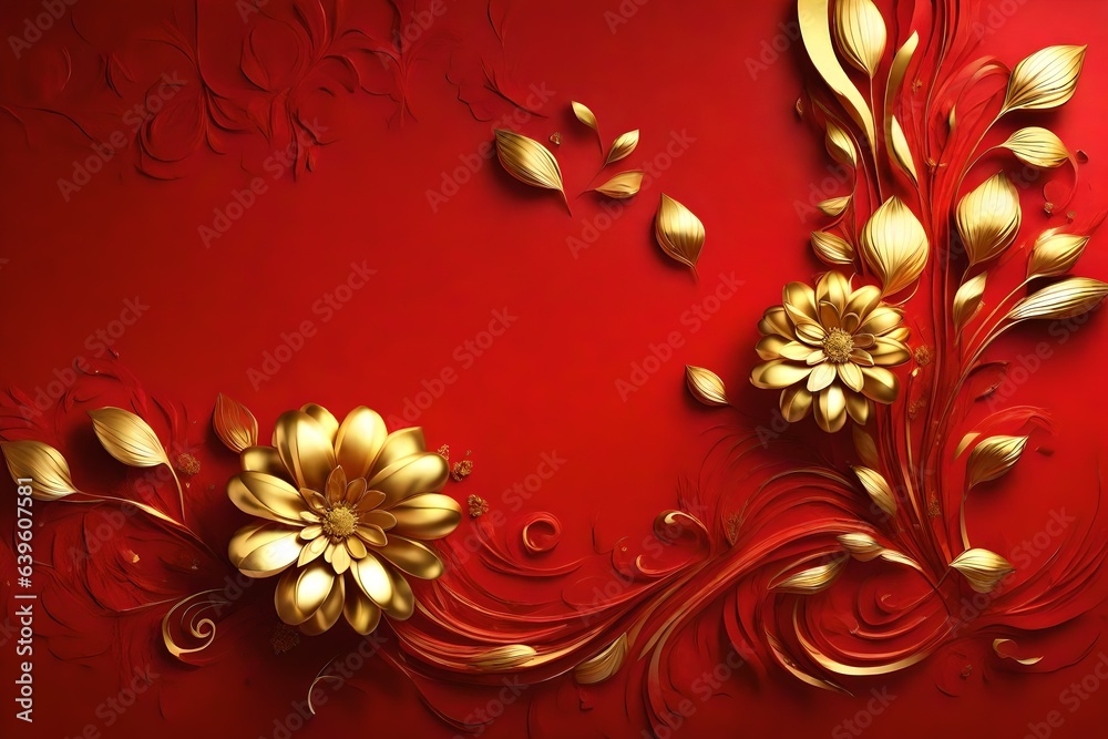 red background with ornament generated by AI technology red background with ornament generated by AI technology