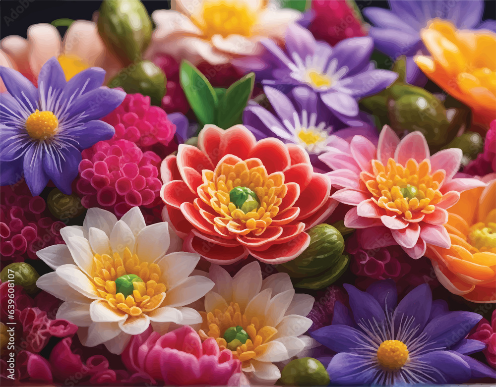 Beautiful, vivid, colorful mixed flower 