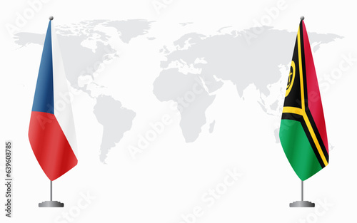 Czech Republic and Vanuatu flags for official meeting