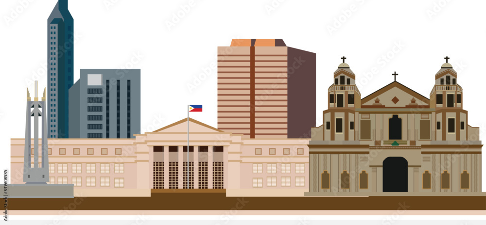 Philippine illustration the city of the city building