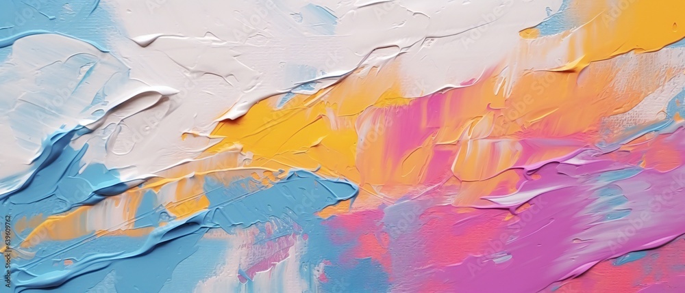 Closeup of Abstract Rough Colorful Multicoloured Art Paint