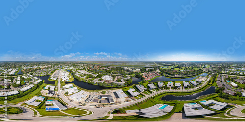 Aerial 360 vr photo Botaniko Weston Florida circa 2023 luxury homes
