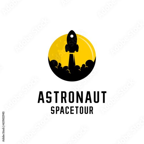 vector rocket astronaut flying, vector spaceship