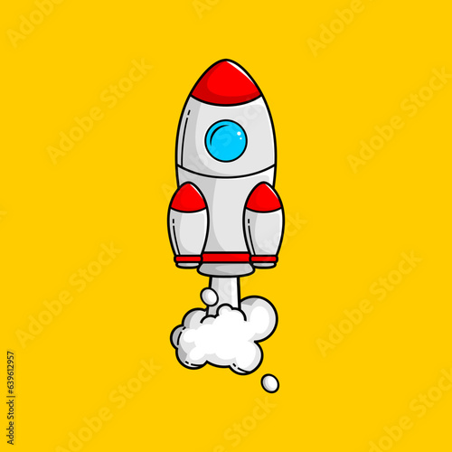 vector rocket astronaut flying, vector spaceship