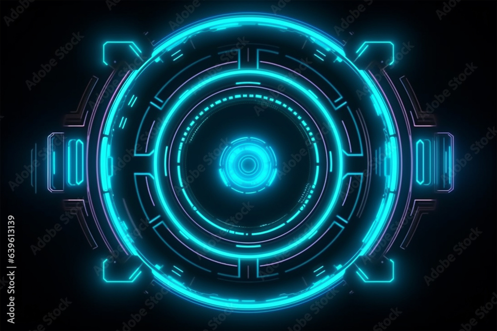 abstract technology background with glowing circles  generative ai