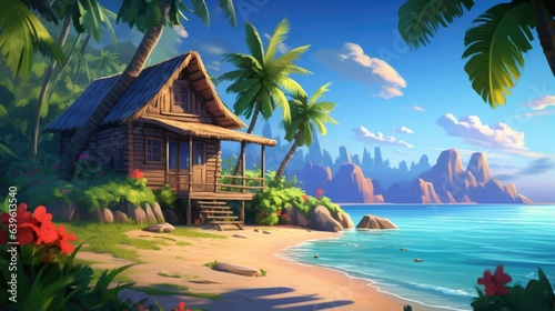 A Cabin at a tropical beach