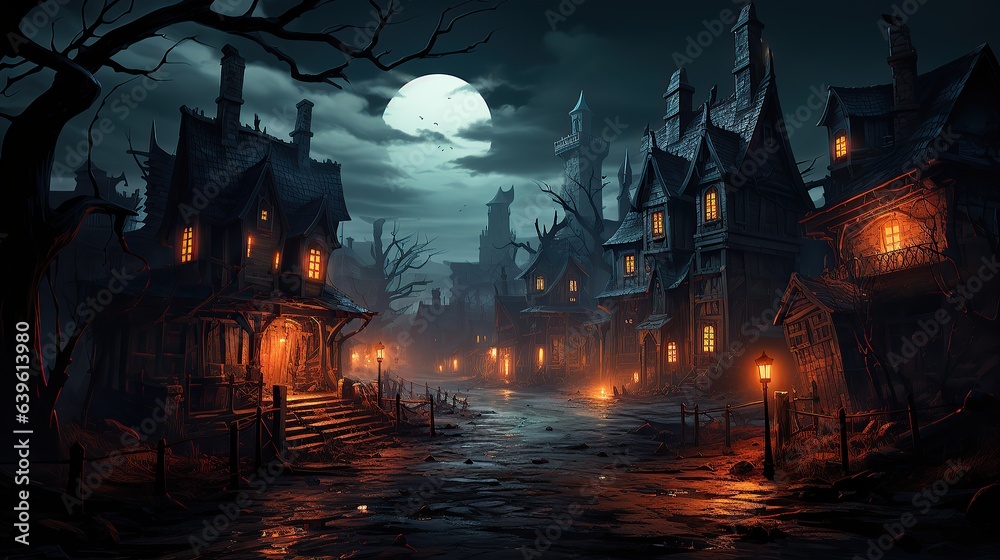 Φωτογραφία halloween fond pour flyer et fond d'cran avec un coté mystérieux avec des citrou
