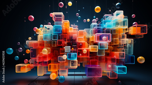 Spotify album art, abstract 3D hyperpop