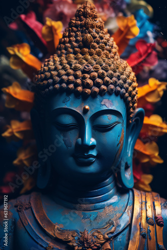 A Buddha statue emits a big power