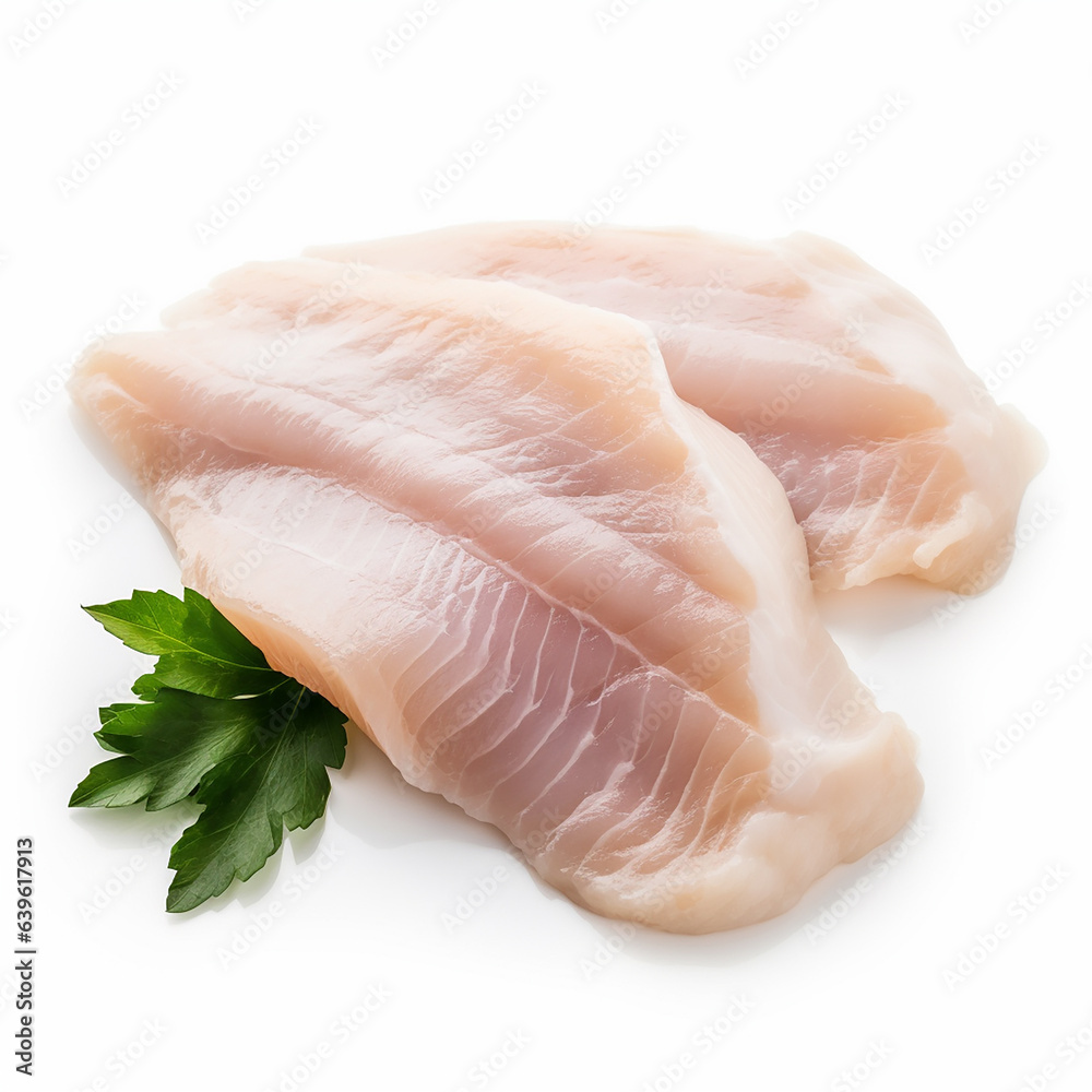 fresh chicken Slices Isolated white background fresh chicken Slices Isolated white background