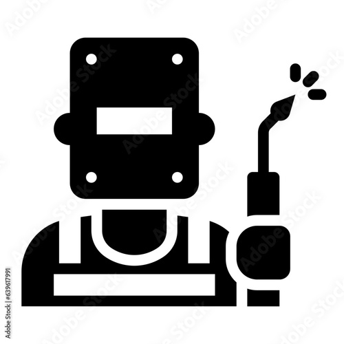 Welder avatar solid glyph icon
