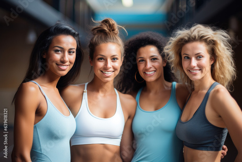 Group of beautiful women in the gym, generative AI © Khoi Dang
