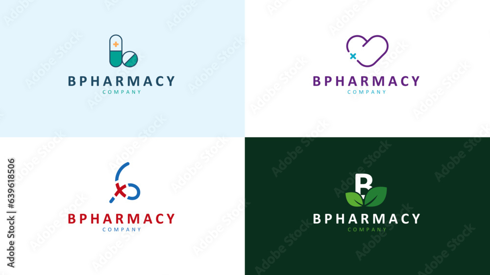 Incorporated Latter B in Pharmacy Logo Incorporated Latter B in Pharmacy Logo