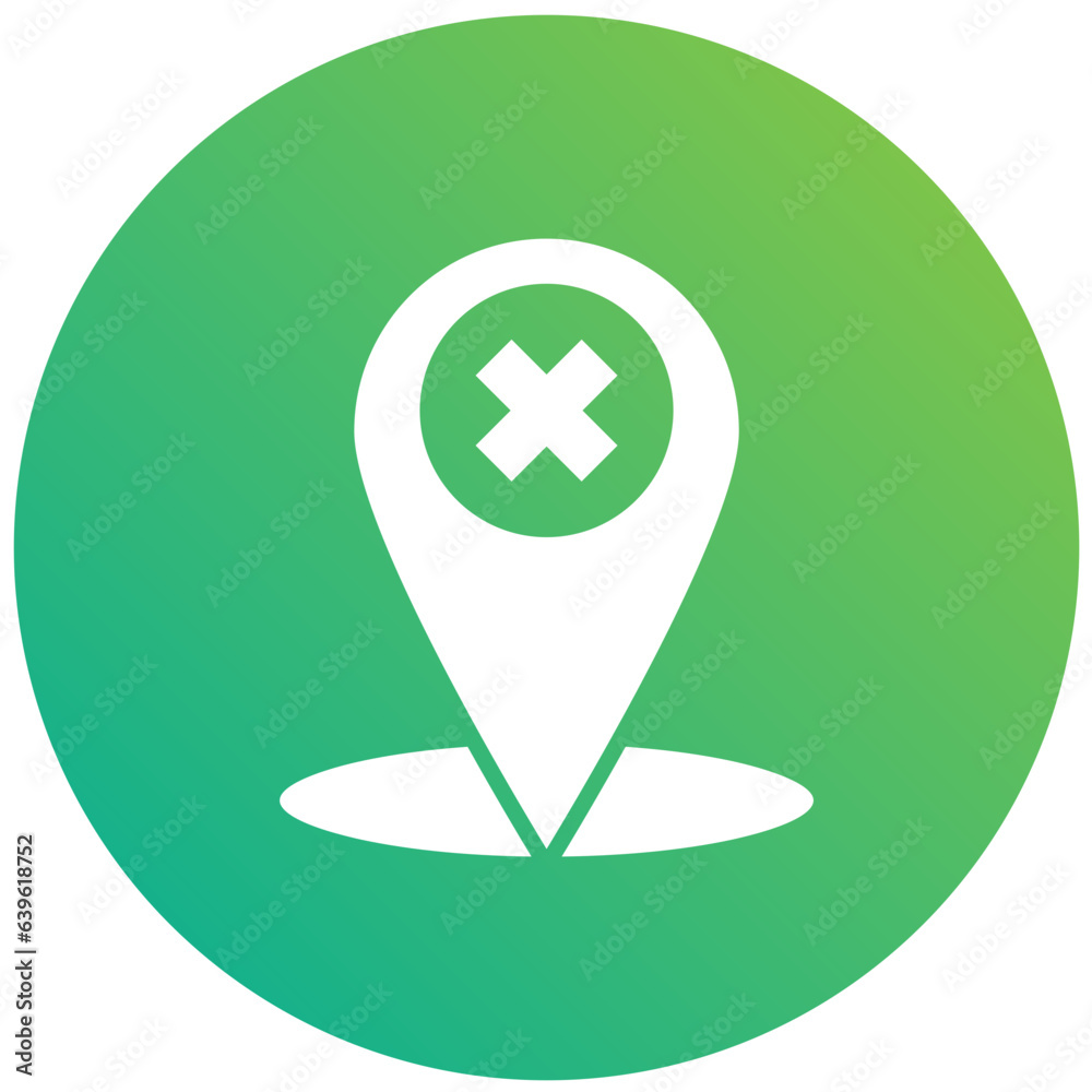 Obraz premium Cancel location Vector Icon Design Illustration