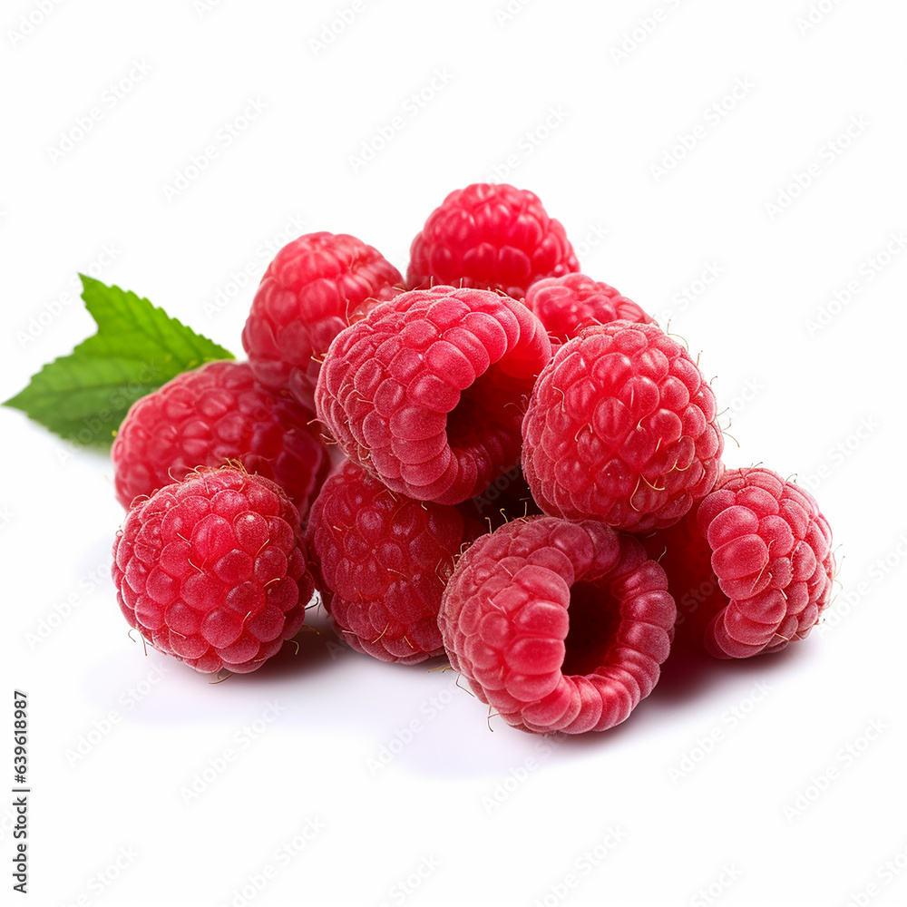 Vibrant Raspberries on a White Background: Freshness in Every Bite Vibrant Raspberries on a White Background: Freshness in Every Bite
