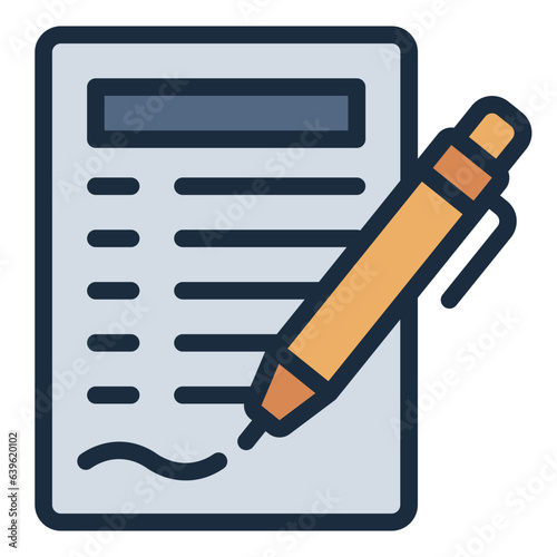 Contract agreement filled line icon