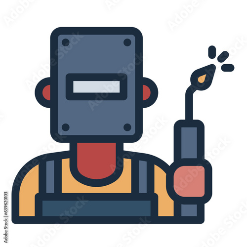 Welder avatar filled line icon