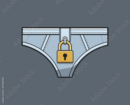 An underwear with lock pad. Isolated vector Illustration