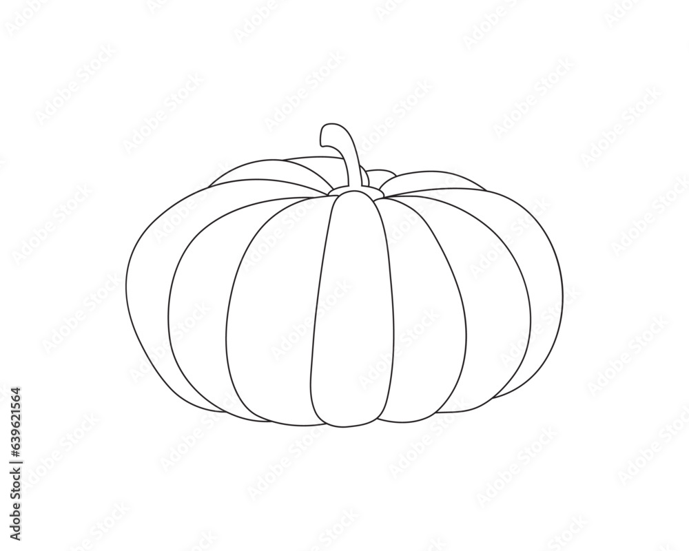 A simple isolated icon pimpkin in outline style with black contour for icons, webs, apps A simple isolated icon pimpkin in outline style with black contour for icons, webs, apps