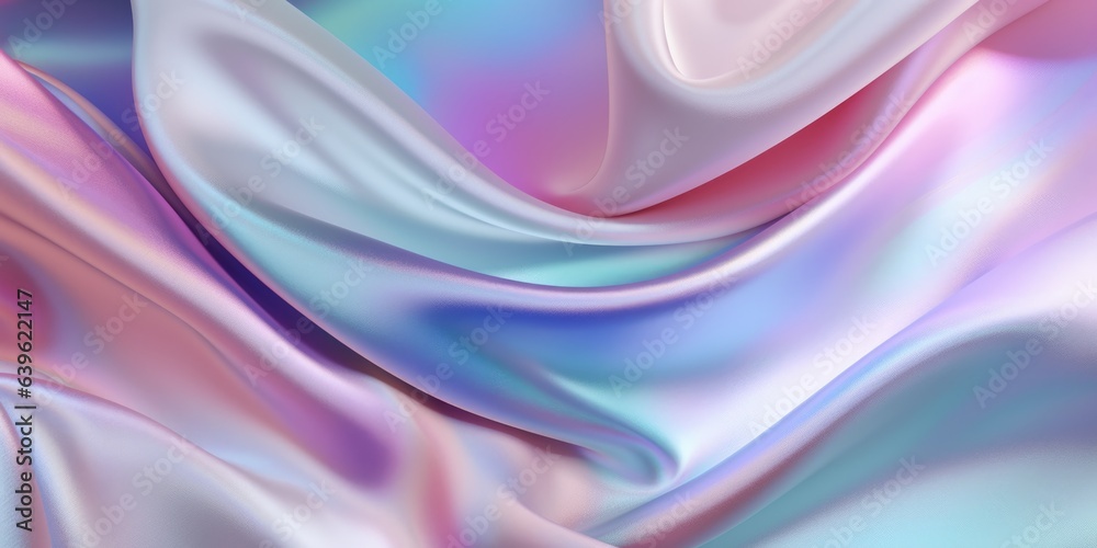 Obraz premium Blue and pink Silk Fabric Texture with Beautiful Waves. Elegant Background for a Luxury Product, generative ai