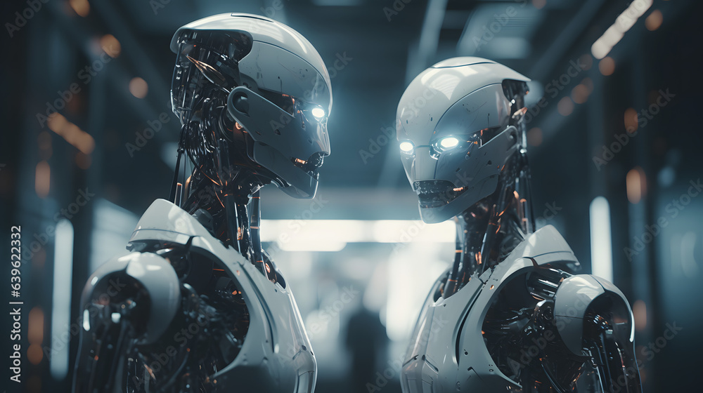 AI - powered humanoid robots interacting with humans AI - powered humanoid robots interacting with humans