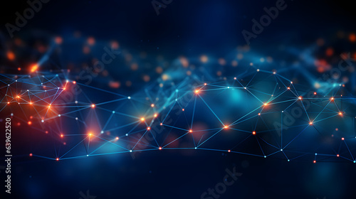 Abstract futuristic network lines background. Network technology abstract concept wallpaper.