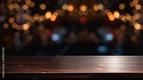 empty table top with blur background of shop ice cream, Advertisement, Print media, Illustration, Banner, for website, copy space, for word, template, presentation