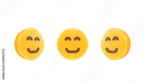 3D Realistic happy cute smile Icon For Web Mobile App Social Media Promotion