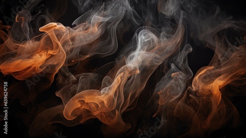 Smoke on black background, generated by ai