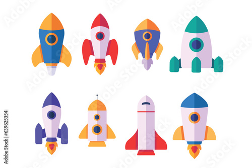 Rocket icon illustration vector collection set