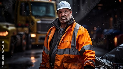 urban municipal waste worker. photo