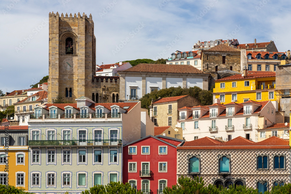 View of the old town of Lisbon, Portugal